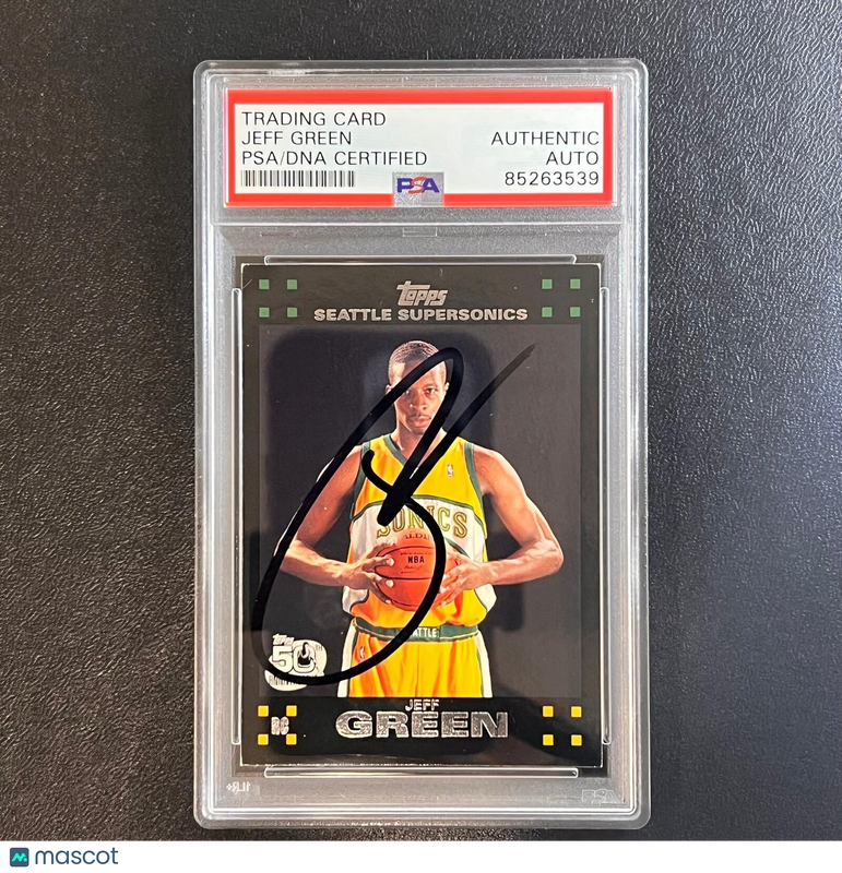 2007-08 Topps 50th Anniversary #115 Jeff Green Signed Card AUTO PSA/DNA Slabbed