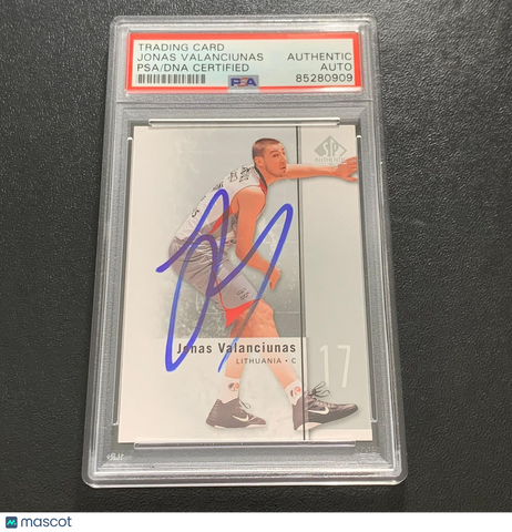 2011-12 Upper Deck Spa Basketball #39 Jonas Valanciunas Signed Card AUTO PSA Sla