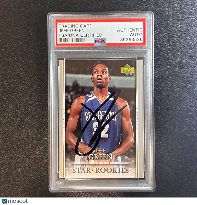 2007-08 Upper Deck First Edition #205 Jeff Green RC Signed Card AUTO PSA/DNA Sla