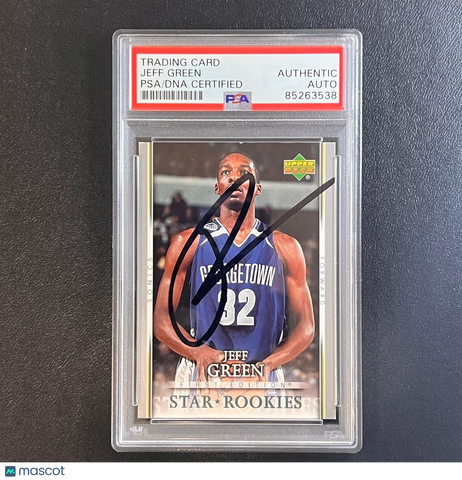 2007-08 Upper Deck First Edition #205 Jeff Green RC Signed Card AUTO PSA/DNA Sla