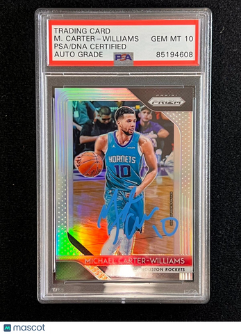 2018-19 Panini Prizm Red White Blue #44 Michael Carter-Williams Signed Card AUTO
