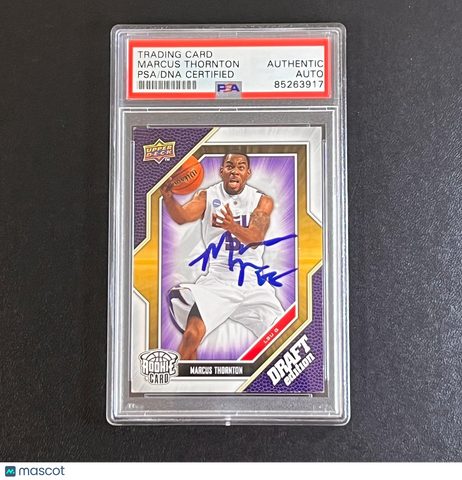 2009-10 Upper Deck Draft Edition #64 Marcus Thornton Signed Card AUTO PSA Slabbe