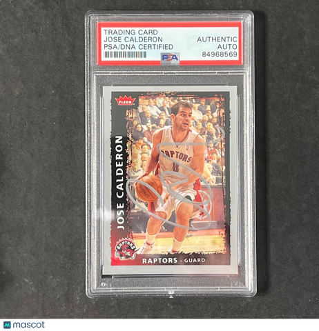 2008-09 NBA Fleer #38 Jose Calderon Signed Card AUTO PSA Slabbed Raptors