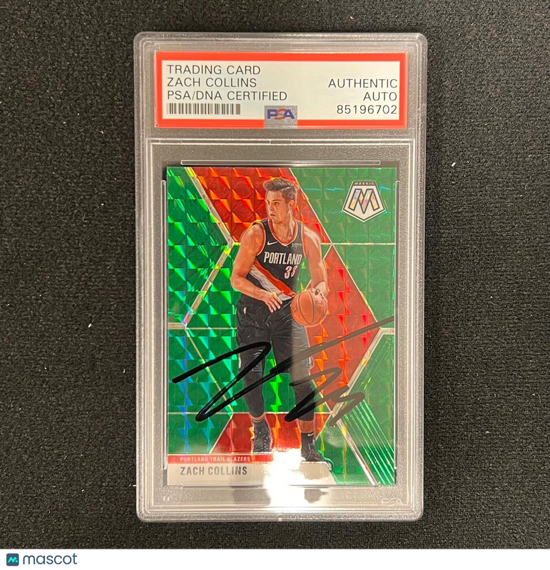 2019-20 Panini Mosaic #45 ZACH COLLINS Signed Card AUT0 PSA Slab Blazers