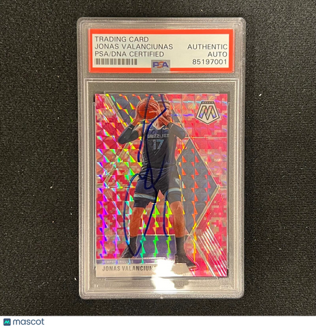 2019-20 Panini Mosaic #86 Jonas Valanciunas Signed Card AUTO PSA Slab Grizzli