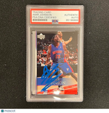 2007-08 Upper Deck #126 Amir Johnson Signed Card AUTO PSA Slab Pistons