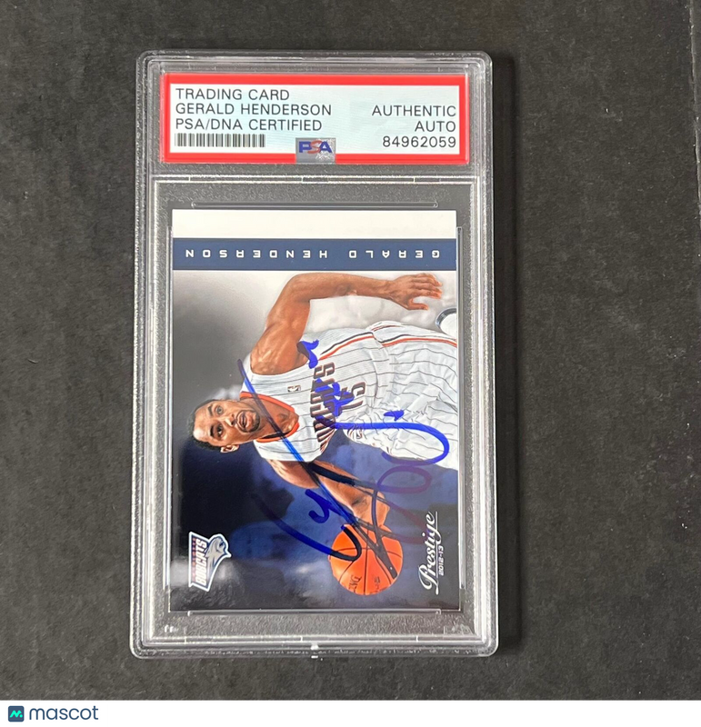 2012-13 Panini Prestige #66 Gerald Henderson Signed Card AUTO PSA Slabbed Bobcat