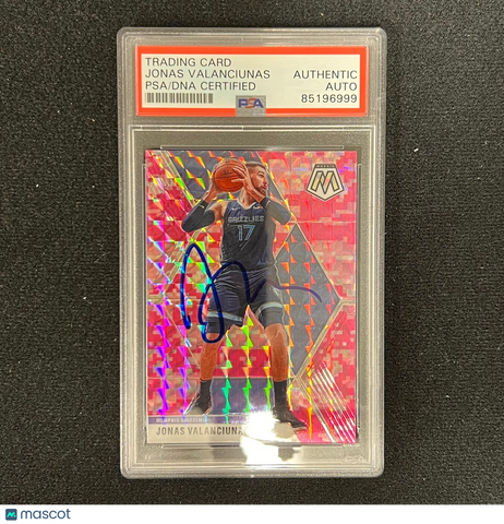 2019-20 Panini Mosaic #86 Jonas Valanciunas Signed Card AUTO PSA Slabbed Grizzli