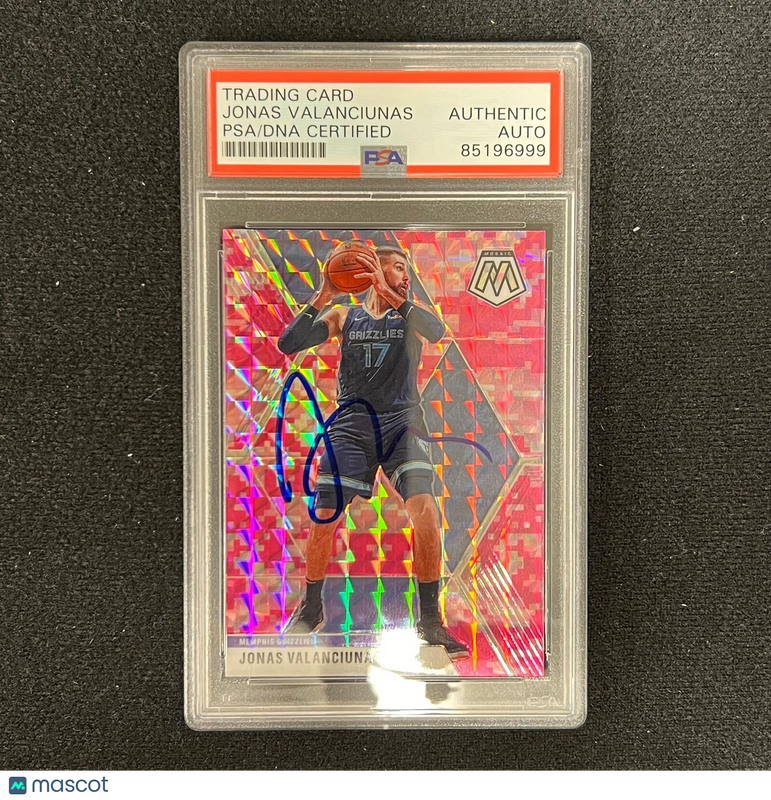 2019-20 Panini Mosaic #86 Jonas Valanciunas Signed Card AUTO PSA Slabbed Grizzli