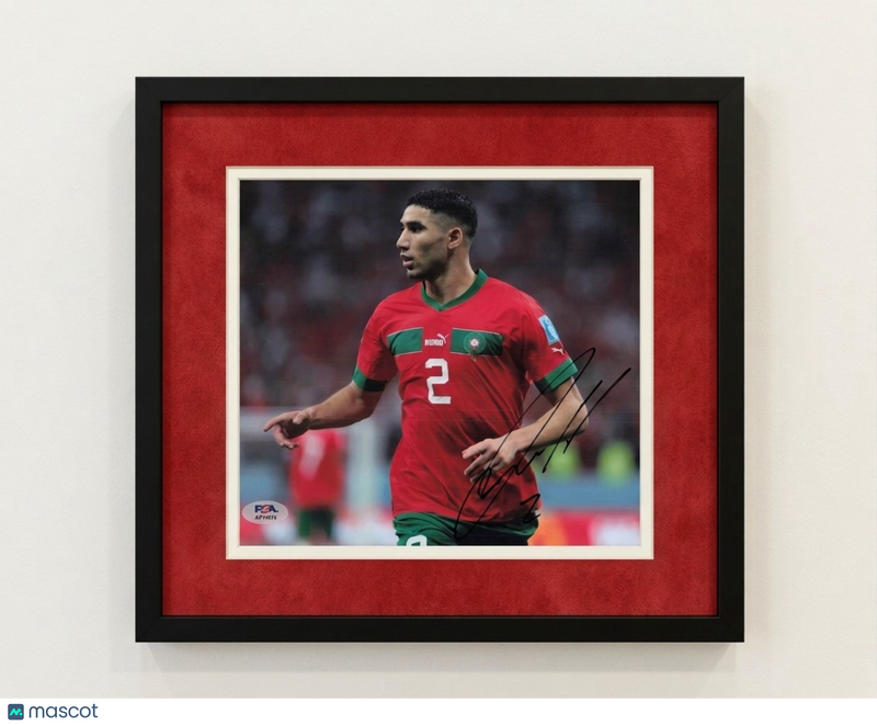 Achraf Hakimi Signed PSG Soccer 8x10 Framed Photo PSA Autographed