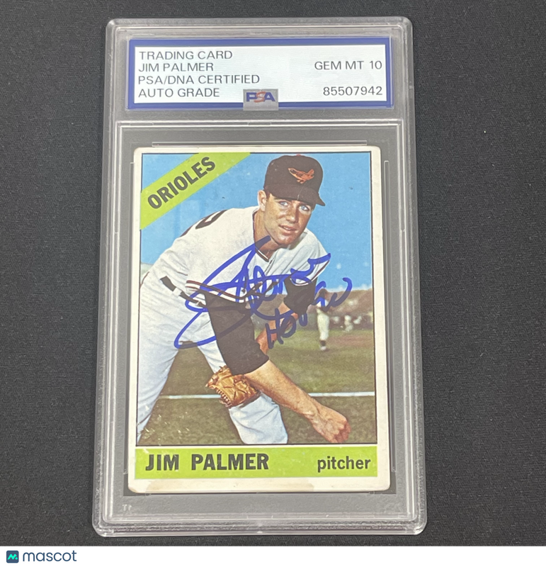 1966 Topps #126 Jim Palmer Signed Card Auto 10 PSA Slabbed Baltimore Orioles