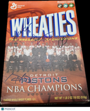 2004 Detroit Pistons Multi-Signed NBA Championship Cereal Box PSA