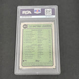 2023 Topps Heritage #201 Jeff McNeil Batting Leaders signed card PSA Auto 10