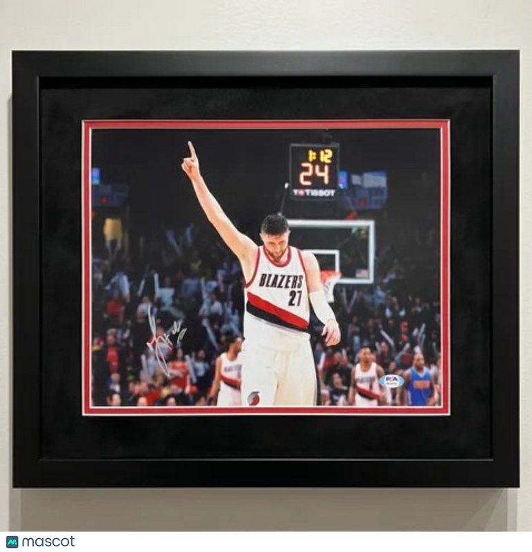 Jusuf Nurkic Portland Trail Blazers Signed 11x14 Custom Framed Photo PSA