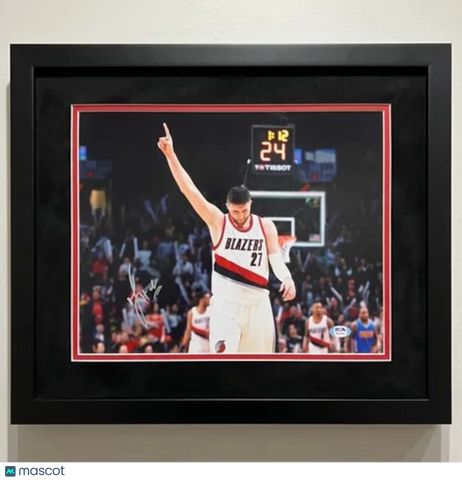 Jusuf Nurkic Portland Trail Blazers Signed 11x14 Custom Framed Photo PSA