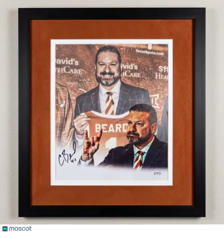 Chris Beard Texas Longhorns Signed Basketball 16x20 Custom Framed Photo PSA