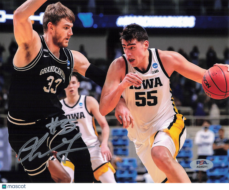 Luka Garza Iowa Hawkeyes Signed Basketball 8x10 Photo PSA