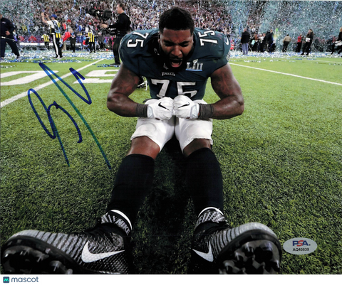 Vinny Curry Signed Philadelphia Eagles Football 8x10 Photo PSA Autographed