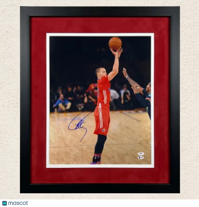 Stephen Curry Golden State Warriors Signed 16x20 Custom Framed Photo PSA