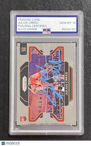2022 Panini Prizm WWE #75 Julius Creed Signed Card Auto 10 PSA Slabbed