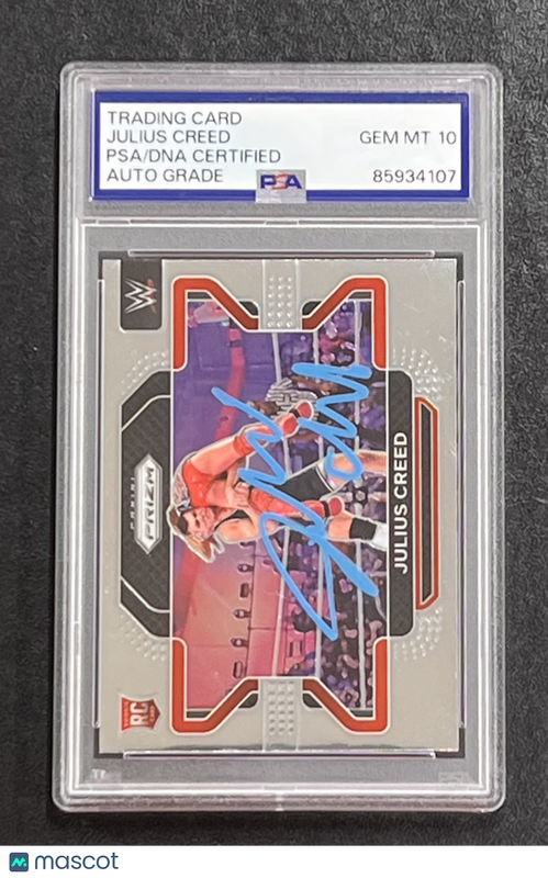 2022 Panini Prizm WWE #75 Julius Creed Signed Card Auto 10 PSA Slabbed