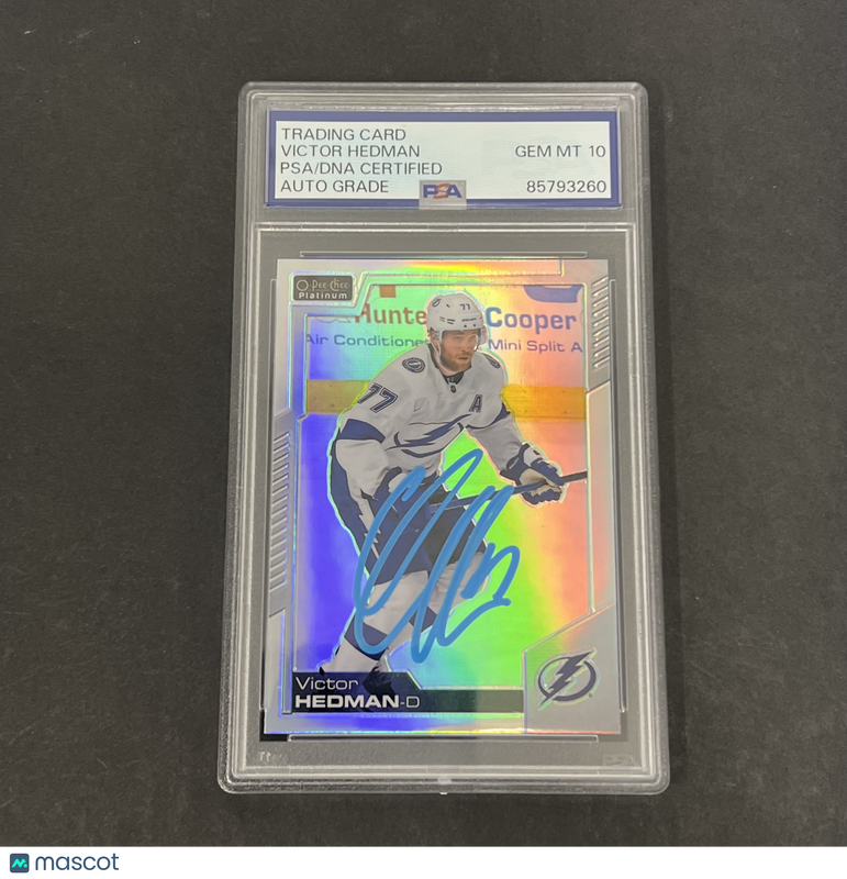 Victor Hedman 2020-21 U.D. O-Pee-Chee Platinum #22 Signed Card PSA Auto 10