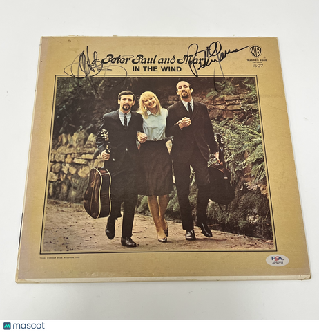 Paul Stookey & Peter Yarrow Signed Vinyl PSA Autographed In The Wind