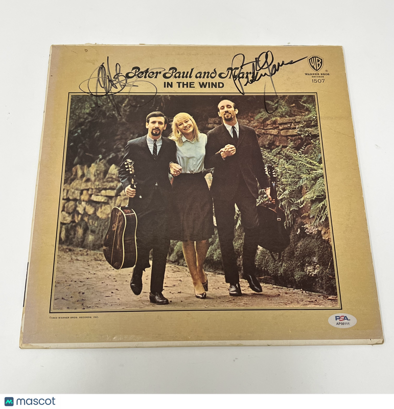 Paul Stookey & Peter Yarrow Signed Vinyl PSA Autographed In The Wind