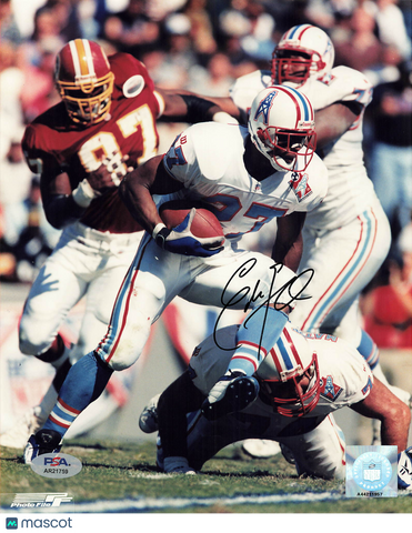 Eddie George Signed Houston Oilers Football 8x10 Photo PSA Autographed