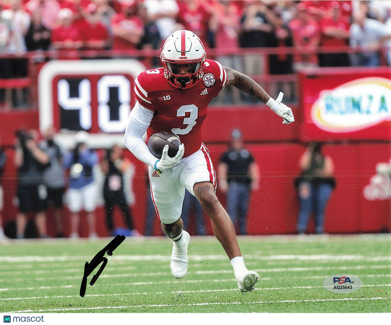 Trey Palmer Signed Nebraska Cornhuskers Football 8x10 Photo PSA Autographed