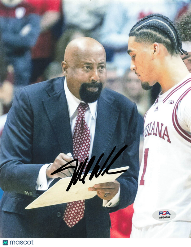 Mike Woodson Indiana Hoosiers Signed Basketball 8x10 Photo PSA