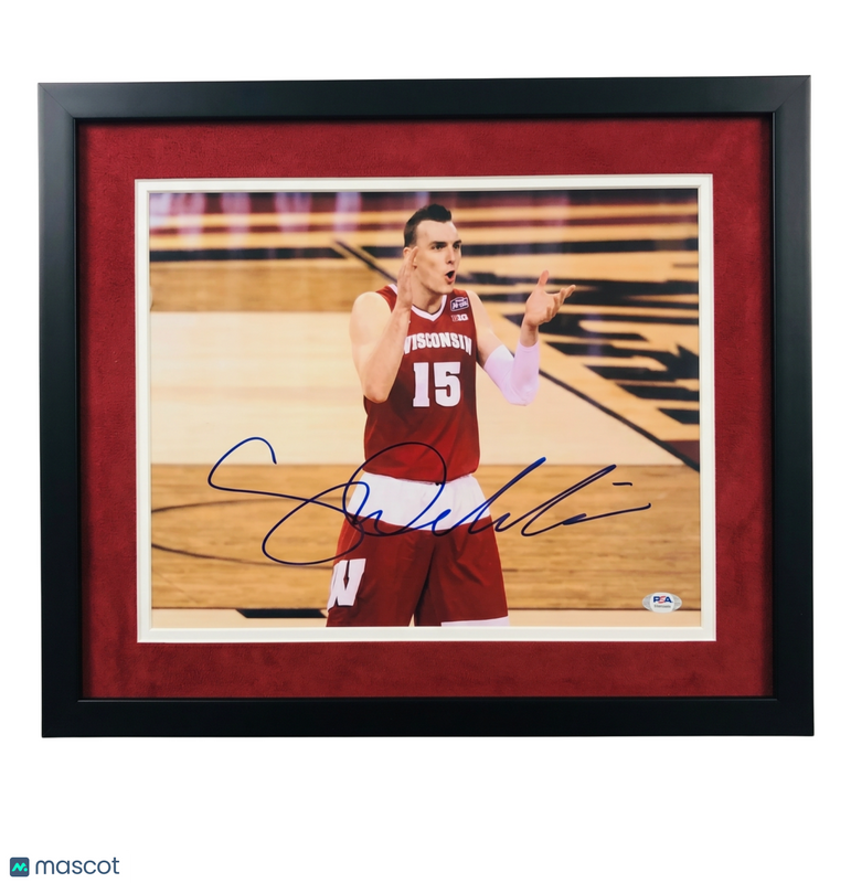 Sam Dekker Wisconsin Badgers Signed Basketball 11x14 Custom Framed Photo PSA