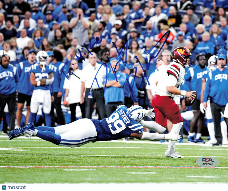 DeForest Buckner Signed Indianapolis Colts Football 8x10 Photo PSA Autographed