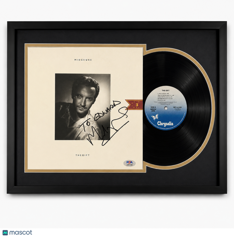 Midge Ure Signed The Gift Custom Framed Vinyl Album PSA Autographed