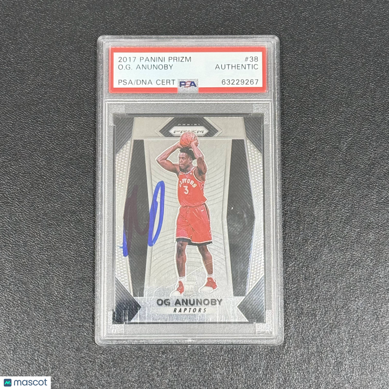 2017 Panini Prizm #38 Og Anunoby Signed Card PSA A Auto A Slabbed Raptors