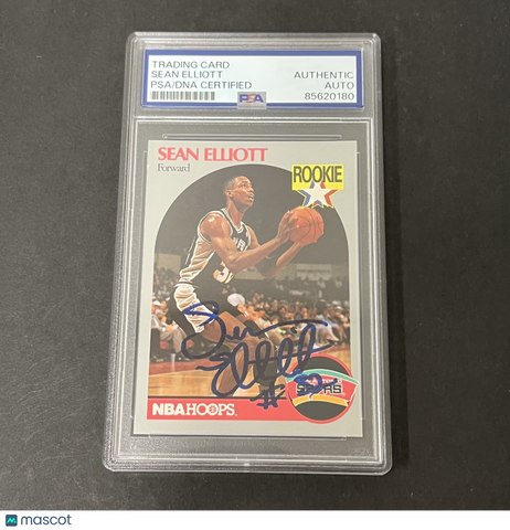 1990-91 NBA Hoops #267 Sean Elliott Rookie signed card PSA