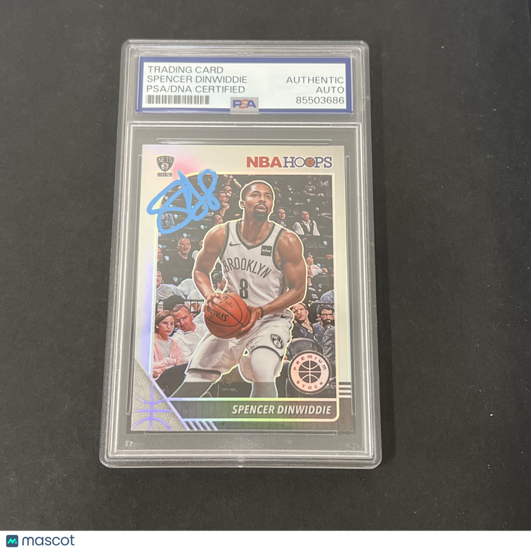 2019-20 Panini NBA Hoops Premium Stock #13 Spencer Dinwiddie signed card
