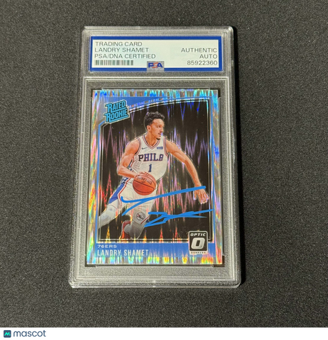 2018-19 Panini Donruss Optic Holo Silver#158 Landry Shamet Signed Card PSA Knick