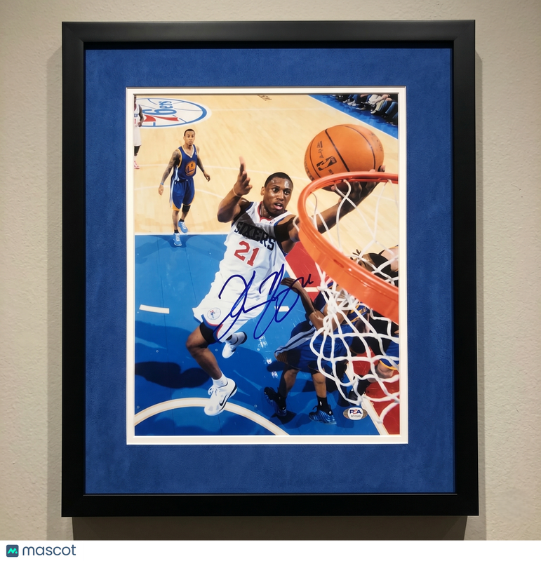Thaddeus Young Philadelphia 76ers Signed  11x14 Custom Framed Photo PSA Auth