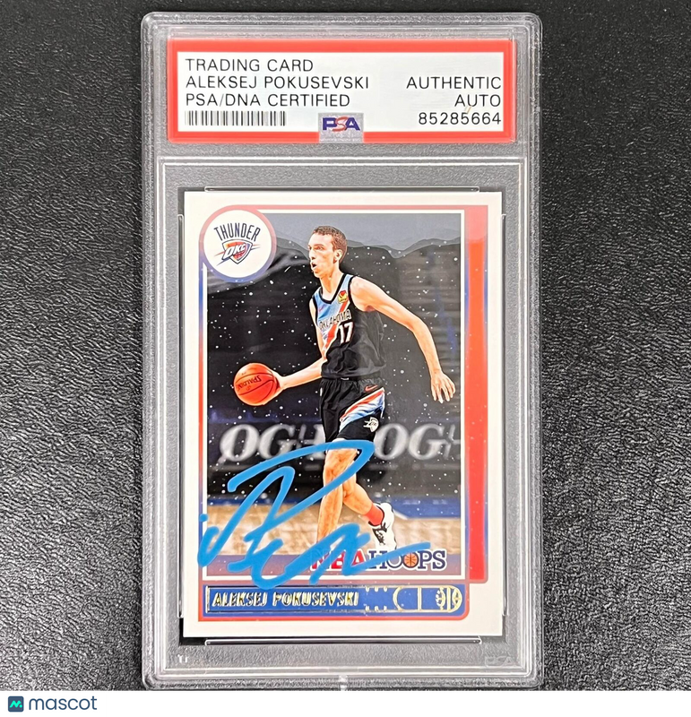 2021-22 Panini Hoops #13 Aleksej Pokusevski Signed Card AUTO PSA Slabbed Thunder