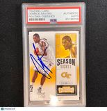 2015-16 Contenders Draft Picks #27 Derrick Favors Signed Card AUTO PSA Slabbed G