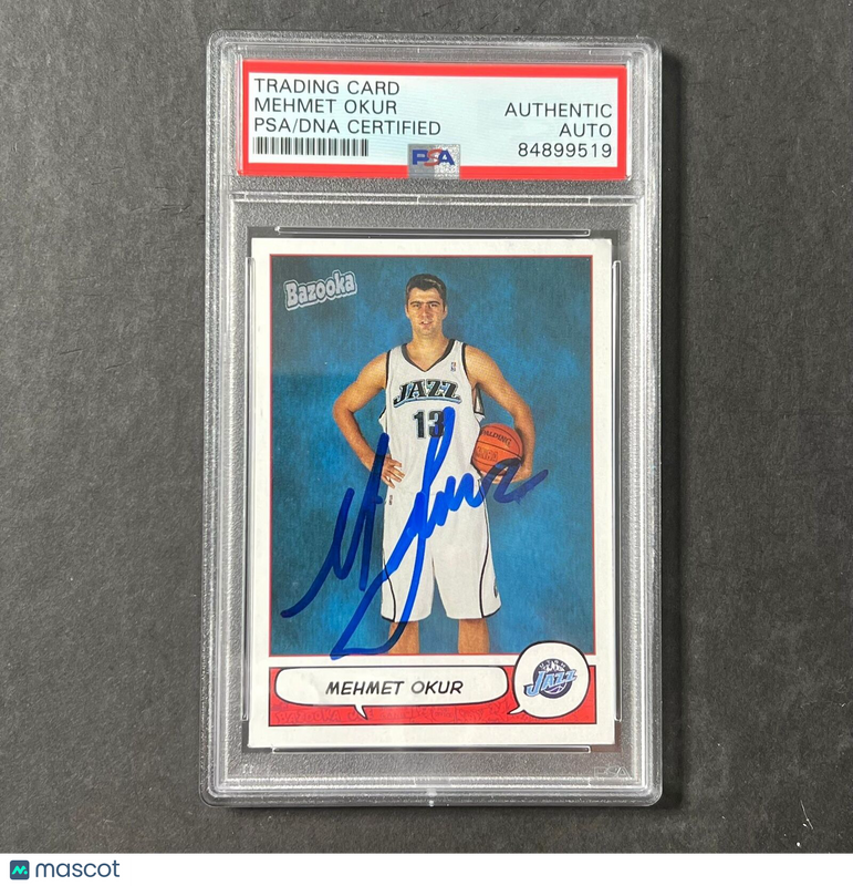 2004-05 Topps #81 Mehmet Okur Signed Card AUTO PSA Slabbed Jazz