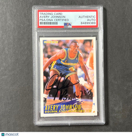 1994 Fleer #74 Avery Johnson Signed Card AUTO PSA Slabbed Warriors