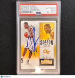 2015-16 Contenders Draft Picks #27 Derrick Favors Signed Card AUTO PSA Slabbed G