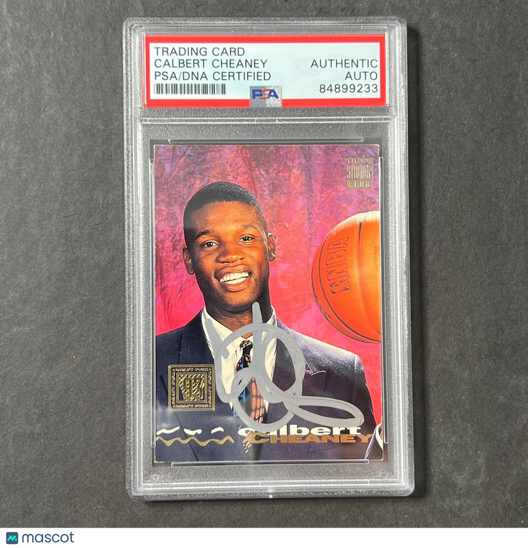1993-94 Topps #127 Calbert Cheaney Signed Card AUTO PSA Slabbed Bullets