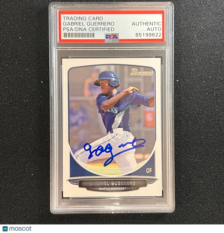 2013 Topps #BCP91 Gabriel Guerrero Signed Card AUTO PSA Slabbed Mariners