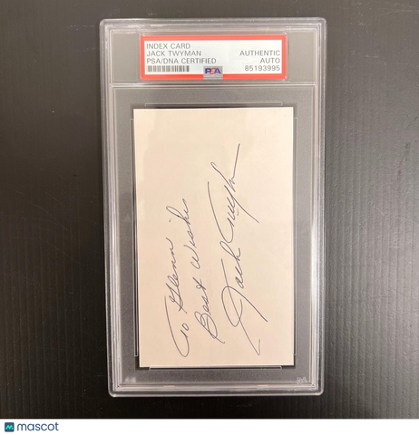 Jack Twyman signed Index Card PSA/DNA slabbed AUTO NBA