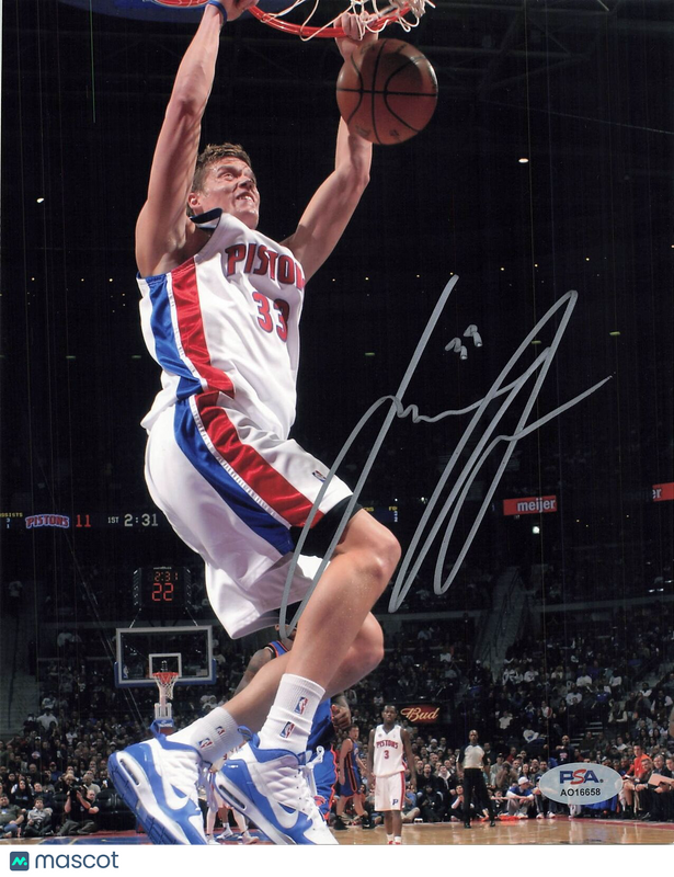 Jonas Jerebko signed 8x10 photo PSA/DNA Detroit Pistons Autographed