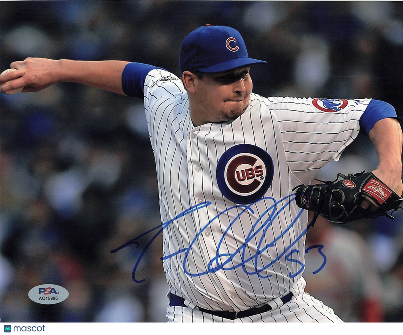 TREVOR CAHILL Signed 8x10 Photo PSA/DNA Chicago Cubs Autographed