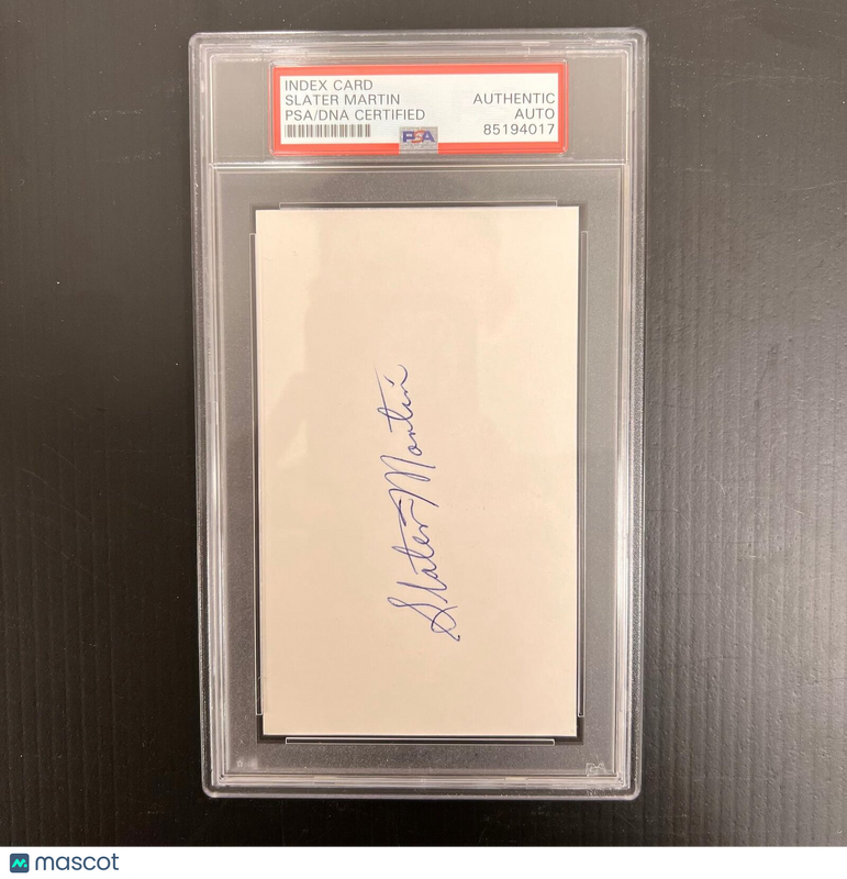Slater Martin signed Index Card PSA/DNA slabbed Auto NBA